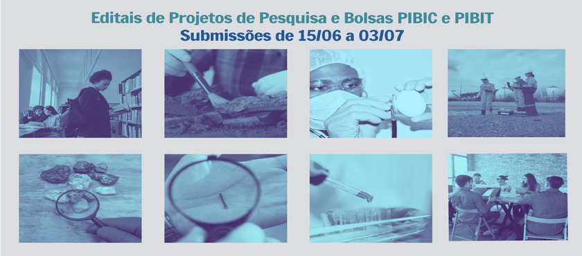 Cadastro de Projetos de Pesquisa e Planos de Trabalho para bolsas PIBIC e PIBITI